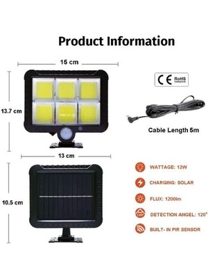 Hareket Sensörlü Solar Lamba