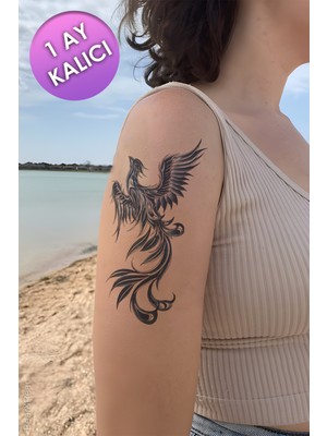 BP Tattoo 1 Ay Kalıcı Tattoo Zümrüdü Anka Dövmesi Phoenix Tattoo