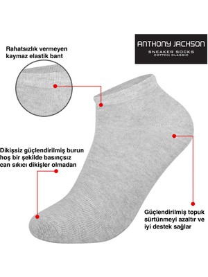 Anthony Jackson 10'lu Kutu Bambu Premium Dikişsiz Bay - Sneaker Çorap