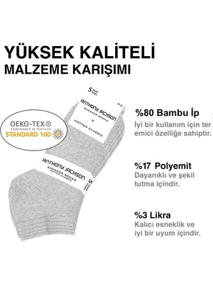 Anthony Jackson 10'lu Kutu Bambu Premium Dikişsiz Bay - Sneaker Çorap