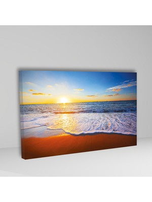 Gaagart Tekli Yatay Kanvas Salon Duvar Tablosu Deniz Manzarası Sahil