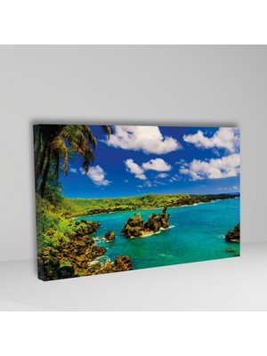 Gaagart Tekli Yatay Kanvas Duvar Tablosu Issız Ada Manzarası