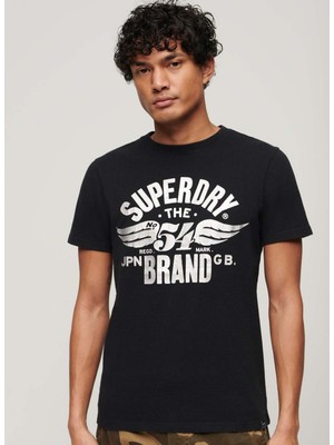 Superdry Bisiklet Yaka Baskılı Siyah Erkek T-Shirt M1011919A9RN_REWORKED Classıcs Grap