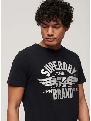 Superdry Bisiklet Yaka Baskılı Siyah Erkek T-Shirt M1011919A9RN_REWORKED Classıcs Grap