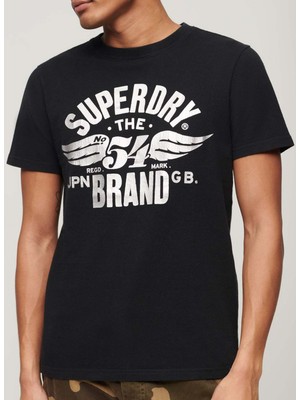 Superdry Bisiklet Yaka Baskılı Siyah Erkek T-Shirt M1011919A9RN_REWORKED Classıcs Grap