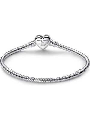 Pandora Sonsuz Kalp Klipsli Yılan Zincir 592645C01-22CM