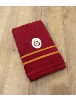 Taç Lisanslı Galatasaray Arma Pamuk 50X90 cm Yüz Havlusu Kırmızı