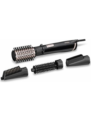 BaByliss 1000W 4 Başlıklı 2 Hız Ayarlı Döner Başlıklı Hava Üflemeli Saç Şekillendirici Seti Siyah AS200E