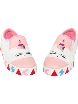 Unicorn Beyaz Lastikli Kız Sneakers