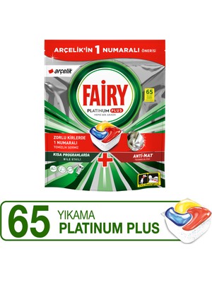 Fairy Platinum Plus Bulaşık Makinesi Deterjanı 65’li  Arçelik Özel Paketleri
