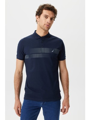 Nautica Pamuklu Slim Fit Düğmeli Polo T Shirt Erkek Polo T Shirt K35431T 4Nv