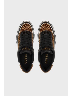 Guess Berrett Logolu Kalın Tabanlı Sneaker Ayakkabı FLTBERPEL12 Bayan Ayakkabı Fltber PEL12 Leopa