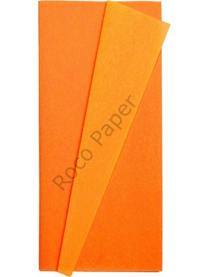 Roco Paper Co. Premium Alman Çift Taraflı Krapon, Çiçek Yapım KAĞIDI,90GR 25X125 cm %130 Esneme, Sarı & Turuncu
