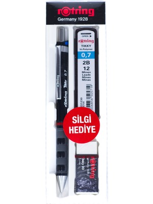 Oppland Kırtasiye Rotring Tikky 2b Uçlu Kalem Orijinal Silgi Hediyeli 0.7 mm Ergonomik Dayanıklı Set