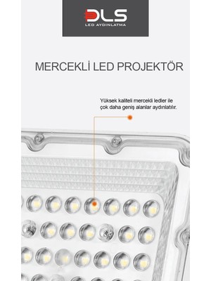 DLS 200W Projektör Dls Park Bahçe Site Çevre  Bina Tabela Dış Mekan LED Lamba