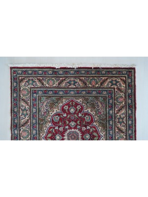 DesignEv 93X228 cm Osmanlı Stili El Dokuma Çiçek Desenli Harika Kondisyonlu Kilim