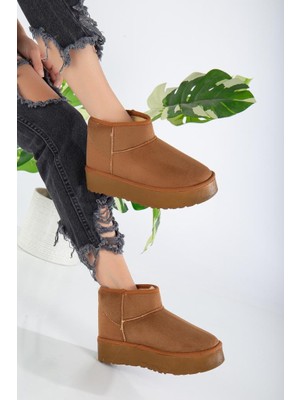 Wemodaa Mini Kalın Taban Taba Içi Tüylü Kadın Bot