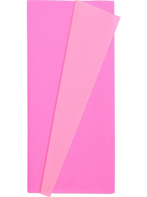 Roco Paper Co. Premium Alman Çift Taraflı Krapon, Çiçek Yapım KAĞIDI,90GR 25X125 cm %130 Esneme, Açık Gül & Pembe