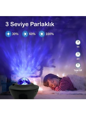 Anaway LED Yıldız Projektör Lambası, Yıldızlı Gece Lambası, Okyanus Dalgası