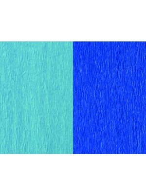 Roco Paper Co. Premium Alman Çift Taraflı Krapon, Çiçek Yapım KAĞIDI,90GR 25X125 cm %130 Esneme, Turkuaz&royal Mavi