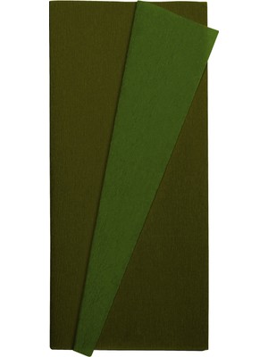 Roco Paper Co. Premium Alman Çift Taraflı Krapon, Çiçek Yapım KAĞIDI,90GR 25X125 cm %130 Esneme, Yaprak&yosun Yeşil