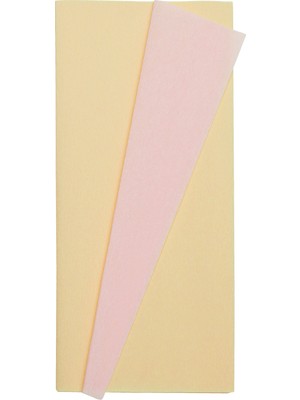 Roco Paper Co. Premium Alman Çift Taraflı Krapon, Çiçek Yapım KAĞIDI,90GR 25X125 cm %130 Esneme, Beyaz&açık Şeftali