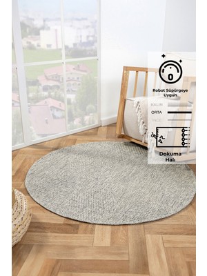 Konfor Halı Rusticana 3104 Jüt Tabanlı Modern Örme Yuvarlak Kilim