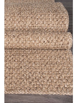 Modern Jüt Yolluk Halı Rusticana 3101 Naturel Örme Kilim120x300