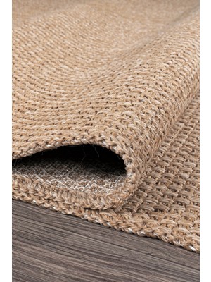 Modern Jüt Yolluk Halı Rusticana 3101 Naturel Örme Kilim120x300