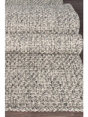 Modern Jüt Yolluk Halı Rusticana 3103 Naturel Örme Kilim80x150