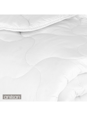 Anılsan Mikrofiber Çift Kişilik Yorgan, Beyaz Ev Ve Otel Yorganı, Sade Ve Zarif