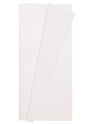 Roco Paper Co. Premium Alman Çift Taraflı Krapon, Çiçek Yapım KAĞIDI,90GR 25X125 cm %130 Esneme, Beyaz & Beyaz