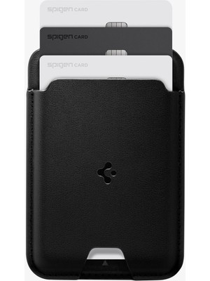 Spigen MagFit iPhone için MagSafe özellikli 3 Kartlı Manyetik Cüzdan Valentinus Wallet Black - AFA05760