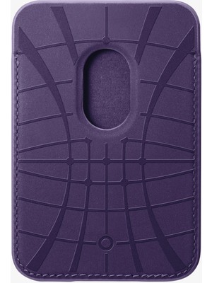 Spigen MagFit iPhone için MagSafe özellikli 3 Kartlı Manyetik Cüzdan Valentinus Wallet Purple - AFA06268