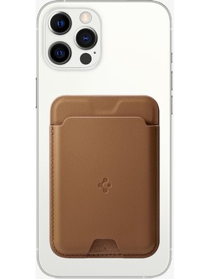 Spigen MagFit iPhone için MagSafe özellikli Kartlı Manyetik Cüzdan Valentinus Brown - AFA03854