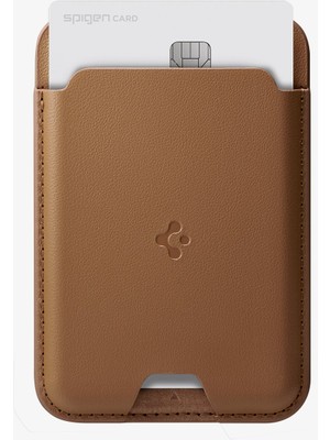 Spigen MagFit iPhone için MagSafe özellikli Kartlı Manyetik Cüzdan Valentinus Brown - AFA03854