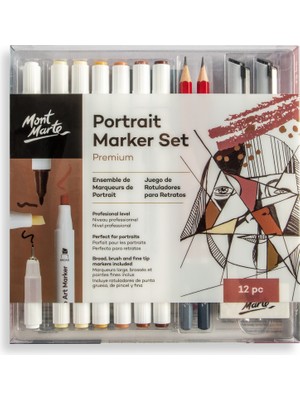 MONT MARTE mm Portre Alkol Kalemi Seti 12 Parça