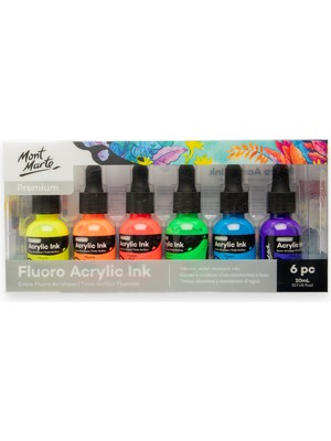 mm Premium Floro Akrilik Mürekkep 6 Adet x 20ML
