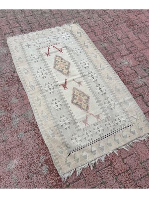 DesignEv 111X190 cm El Dokuma Yün Anadolu Kilim Moroccan Stili Oturma Odası Kilim