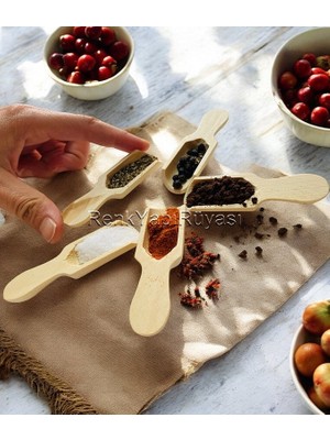 Renk Yapı Rüyası Baharatlık, Baharat Kaşığı, Sağlıklı El Yapımı Ahşap Baharat Kaşığı Doğal Ahşap Verniksiz