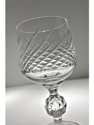 Bohemia Collection Sterna Kristal 6'lı Kahve Yanı Su Bardağı / Beyaz Şarap Kadehi Seti 150CC Safir Model