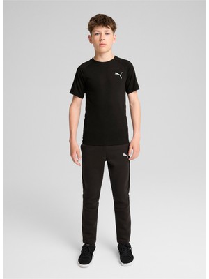 Puma Puma Düz Siyah Erkek T-Shirt 68180201-Evostrıpe Tee