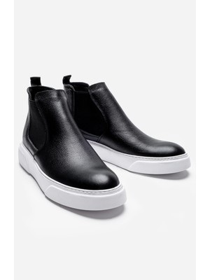 Lusive Hakiki Deri Siyah Ultra Rahat ve Hafif Chelsea Erkek Bot LUASS25AL0027