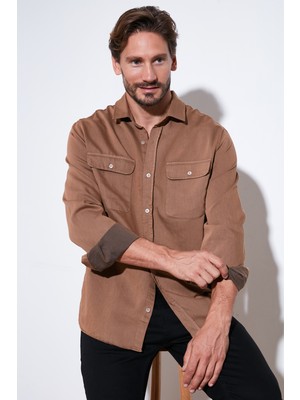 Buratti Pamuklu Çift Cepli Regular Fit Gömlek Erkek Gömlek Cf25w128858