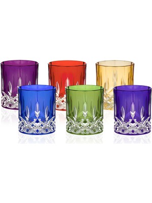 Decorium Cristalline 200 ml 6 Parça 6 Renk Cam Viski Bardağı 9-01010021
