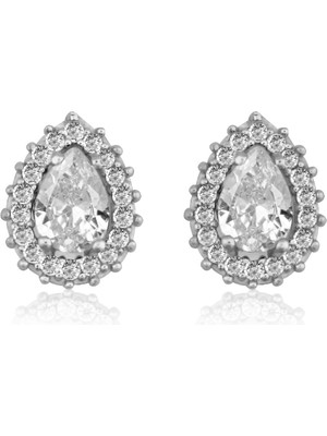 Silveranka 925 Ayar Gümüş Damla Taşlı Anturaj Küpe