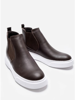 Lusive Hakiki Deri Kahverengi Ultra Rahat ve Hafif Chelsea Erkek Bot LUASS25AL0027