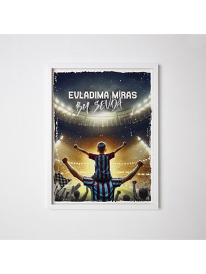 Hediyesepeti Bordo Mavi Taraftarlara Özel Beyaz Çerçeve