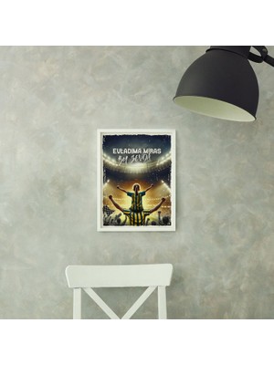 Hediyesepeti Sarı Lacivert Taraftarlara Özel Beyaz Çerçeve