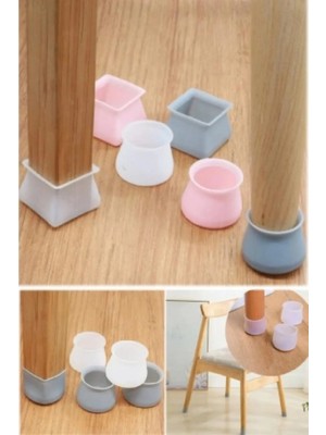 Octopus Bazaar 12 Adet Silikon Yuvarlak Sandalye Masa Mobilya Ayak Kapağı Koruyucu Kapak Her Eve Lazım